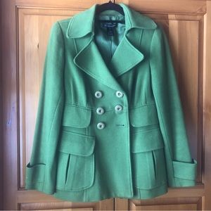 Women’s green pea coat winter dress coat size small